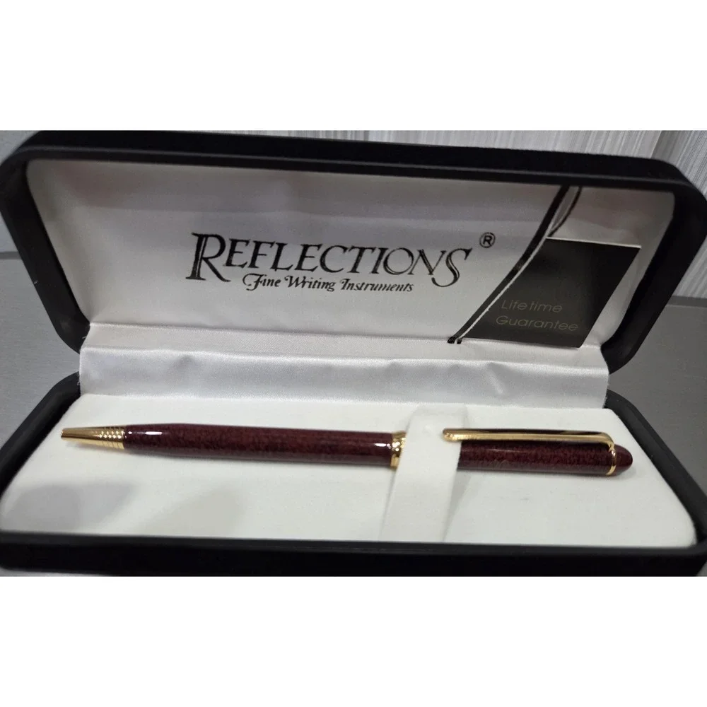 Vintage Reflections Fine Writing Instruments Brown  Pen In Case with initials VC